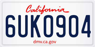 CA license plate 6UKO904