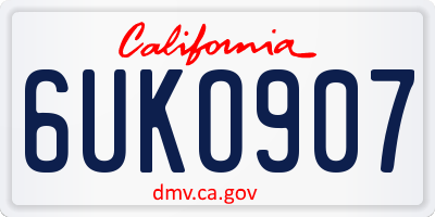CA license plate 6UKO907
