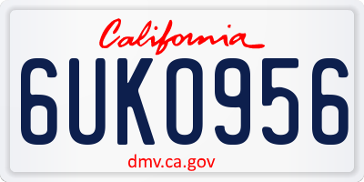 CA license plate 6UKO956