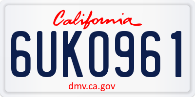 CA license plate 6UKO961