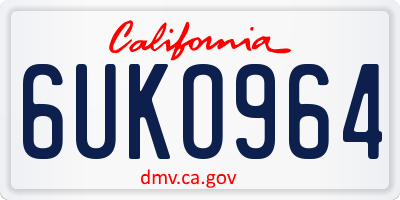 CA license plate 6UKO964