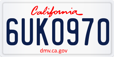 CA license plate 6UKO970