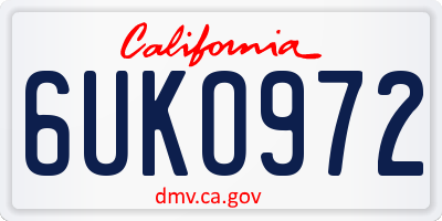 CA license plate 6UKO972