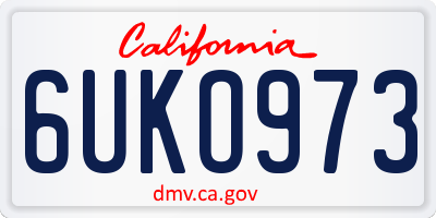 CA license plate 6UKO973
