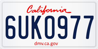 CA license plate 6UKO977