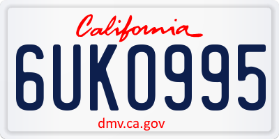 CA license plate 6UKO995