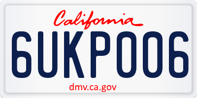 CA license plate 6UKP006