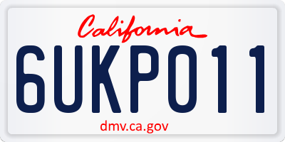 CA license plate 6UKP011