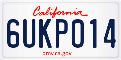 CA license plate 6UKP014