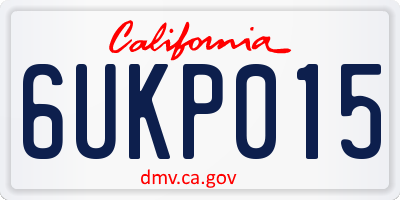 CA license plate 6UKP015