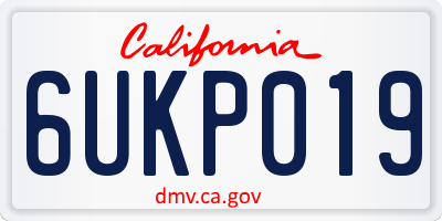CA license plate 6UKP019