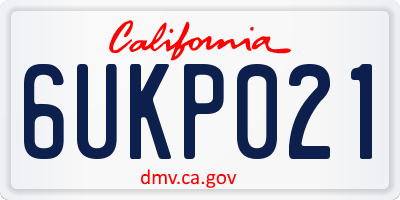 CA license plate 6UKP021