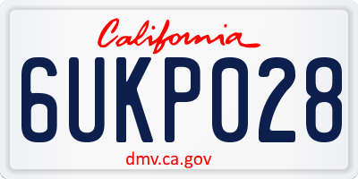 CA license plate 6UKP028