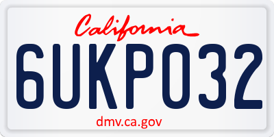 CA license plate 6UKP032