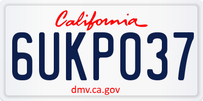 CA license plate 6UKP037
