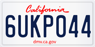 CA license plate 6UKP044