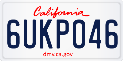 CA license plate 6UKP046