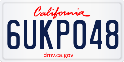 CA license plate 6UKP048
