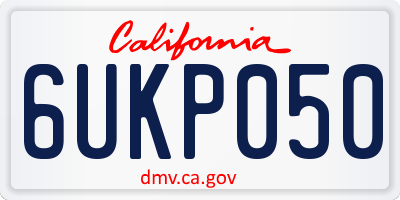 CA license plate 6UKP050