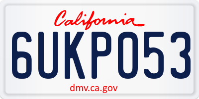 CA license plate 6UKP053
