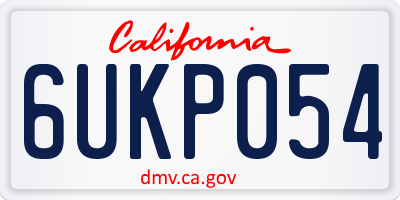 CA license plate 6UKP054