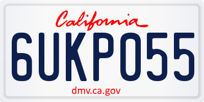 CA license plate 6UKP055