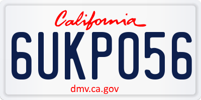 CA license plate 6UKP056