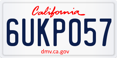 CA license plate 6UKP057