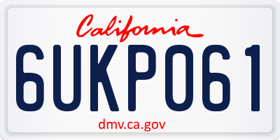 CA license plate 6UKP061