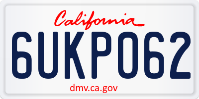CA license plate 6UKP062