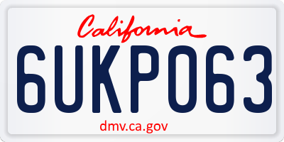 CA license plate 6UKP063