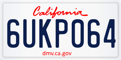CA license plate 6UKP064