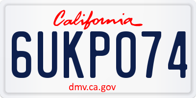 CA license plate 6UKP074