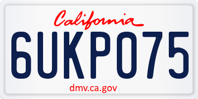 CA license plate 6UKP075
