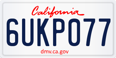 CA license plate 6UKP077