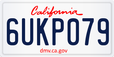 CA license plate 6UKP079