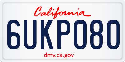 CA license plate 6UKP080