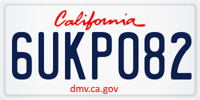 CA license plate 6UKP082