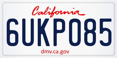CA license plate 6UKP085