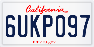 CA license plate 6UKP097