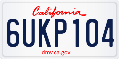 CA license plate 6UKP104
