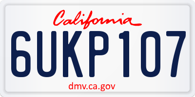CA license plate 6UKP107