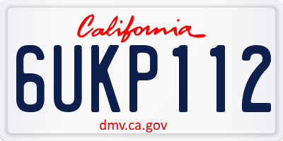 CA license plate 6UKP112