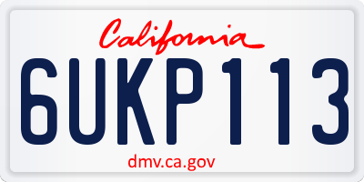 CA license plate 6UKP113