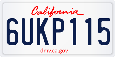 CA license plate 6UKP115