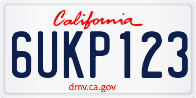 CA license plate 6UKP123