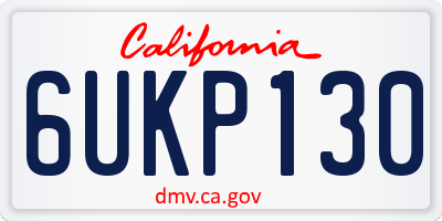 CA license plate 6UKP130