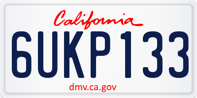 CA license plate 6UKP133