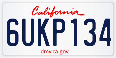 CA license plate 6UKP134