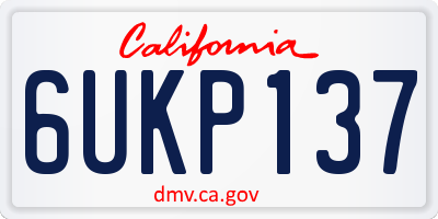 CA license plate 6UKP137